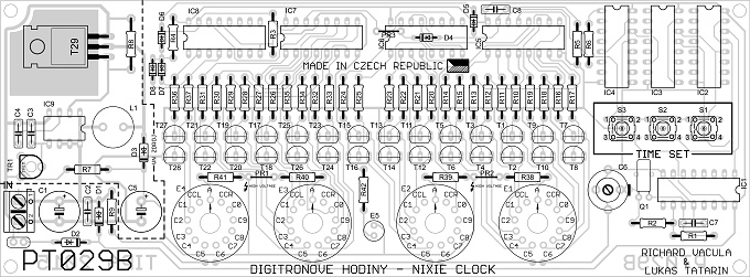PT029B - Digitronové hodiny 