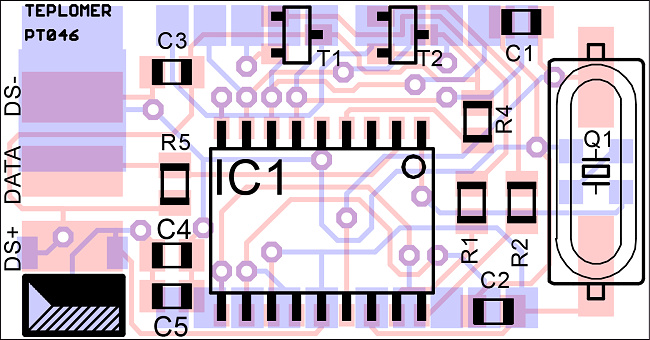 PT046 - Miniaturní digitální SMD teploměr 